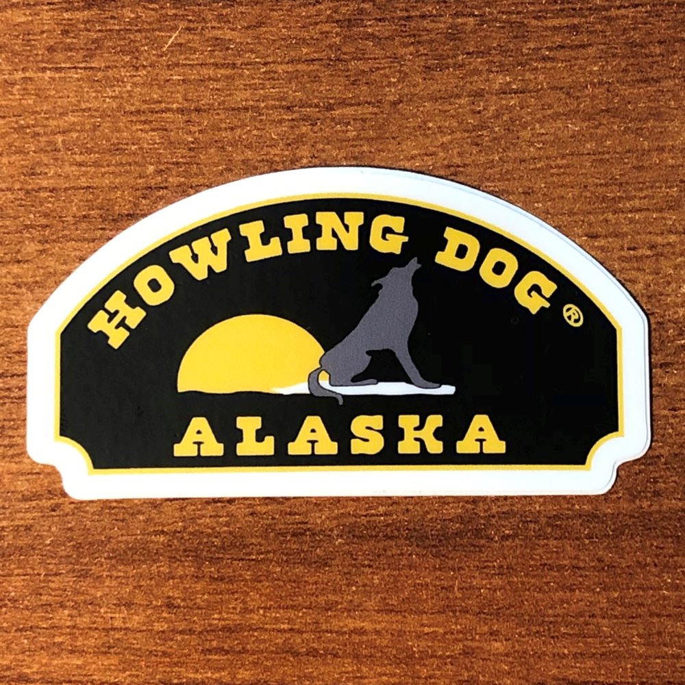 Howling Dog Alaska Cut-Out Sticker